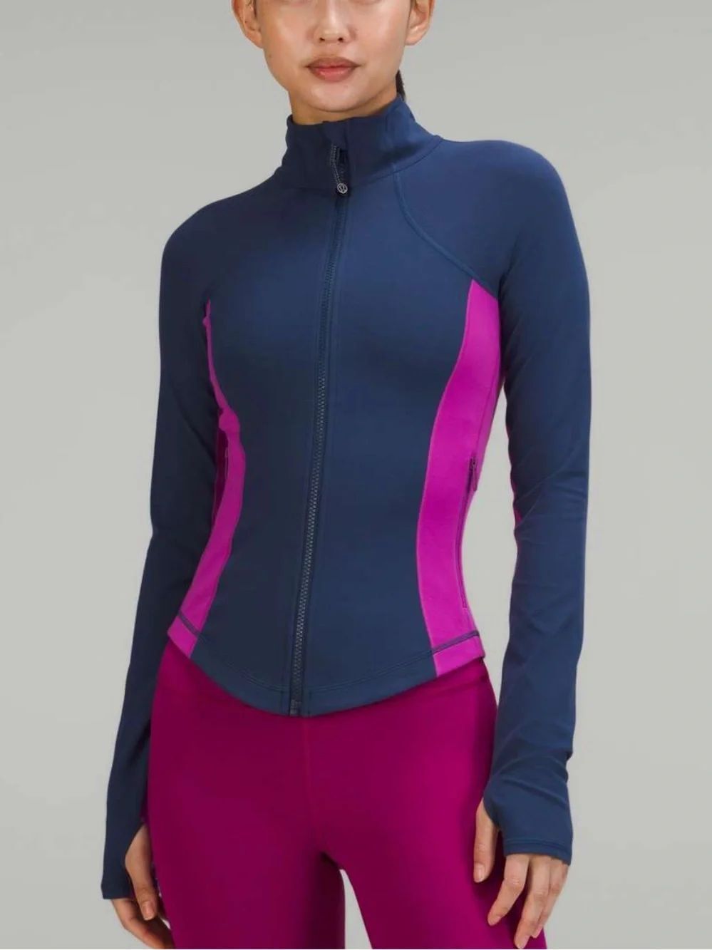 Lululemon Throwback Shape Jacket Mineral Blue Vivid Plum Women’s 12